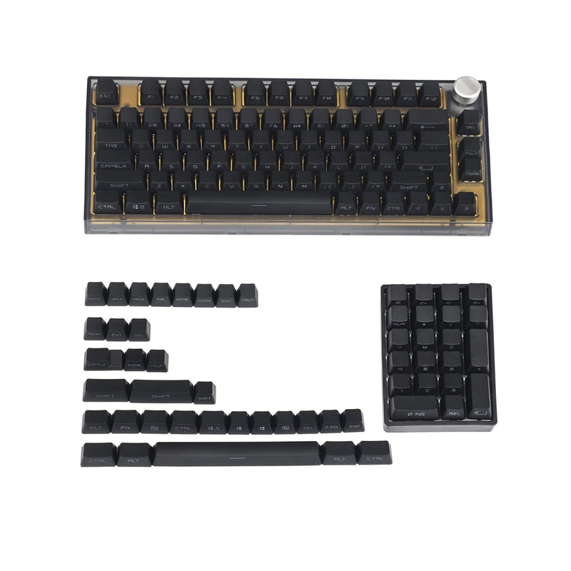 133 Key Black White Pbt Double Shot Side-Lit Shine Through Backlit Keycaps Oem