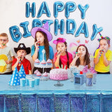 Blue Party Table Cover Decoration Tablecloth For Frozen/Winter Onederland/Under Sea/Ocean Theme Party Decorations Rectangle Tablecover With 54'' X 108'' - 2 Packs