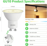 GU10 LED Light Bulb 50W Equivalent Soft White 2700K 10 Pack
