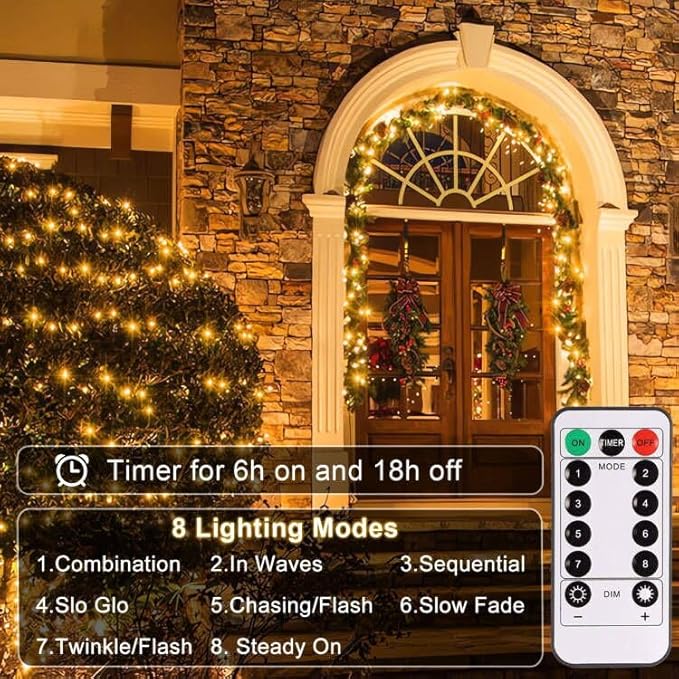 2 Pack Battery Operated Fairy Lights 20FT 60 LED Warm White Twinkle String Lights with Remote Timer Silver Wire for Bedroom Wedding Party Indoor Outdoor Decor