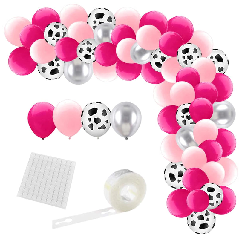 Rose Red Cow Balloon Garland Arch Kit - 122Pcs Cow Print Balloons Rose