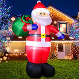 6 Ft Christmas Inflatable Santa Claus Outdoor Decorations, Blow Up Santa Claus With Gift Bag, Large Xmas Santa Carrying