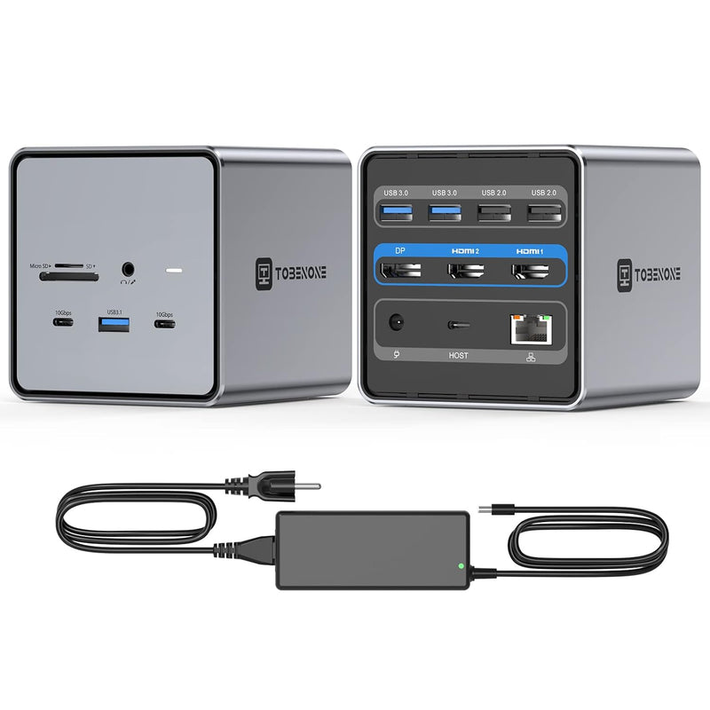 Usb C Docking Station Dual Monitor, Usb C Dock With 150W Power Adapter, 15W Ch