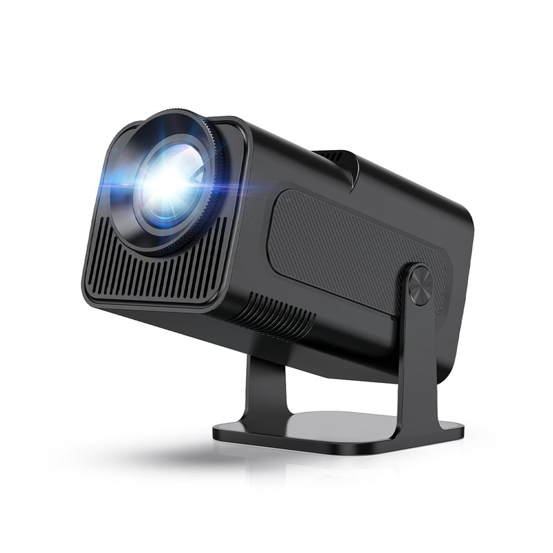 HY320 Mini Projector, 4K, 1080P, WiFi6 Bluetooth, 180° Stand, Android TV