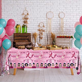Breast Cancer Table Cloth,3 Pcs Pink Ribbon Awareness Plastic Tablecloths Hope Courage Brave Table Cover for Women Girls Breast Cancer Party Supplies
