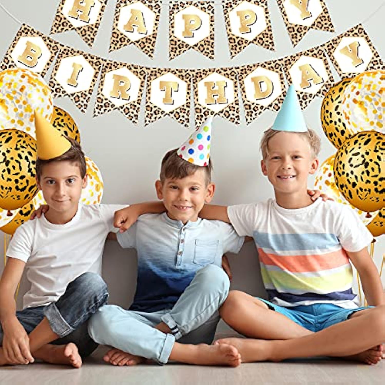 15pcs Cheetah Birthday Party Decor – Leopard Banner, Balloons & Tablecloth for Baby Shower