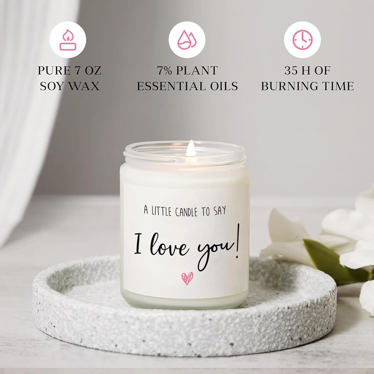I Love You Candle Anniversary Birthday Gifts For Her Him Girlfriend Boyfriend Bf,A Little Candle To Say I Love You, Cute Gifts For Her, Him, Girlfriend, Boyfriend, Wife, Husband