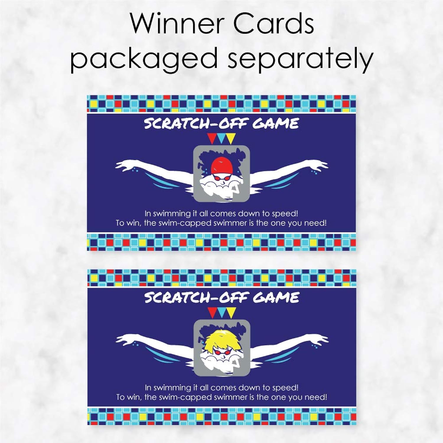 Big Dot of Happiness Making Waves - Swim Team - Swimming Party or Birthday Party Game Scratch Off Cards - 22 Count
