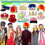 Bulk Opulent Photo Booth Props Set Hats Glasses Wig Inflatable Graduation Wedding