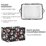 Winter Snowman Snowflake Storage Basket Fabric Laundry Baskets Christmas Holiday Xmas Decorations Storage Boxes Organizer Bag For Baby Cloth Dog Toy Book Storage Cubes Shelf Closet Bins 16×12×8