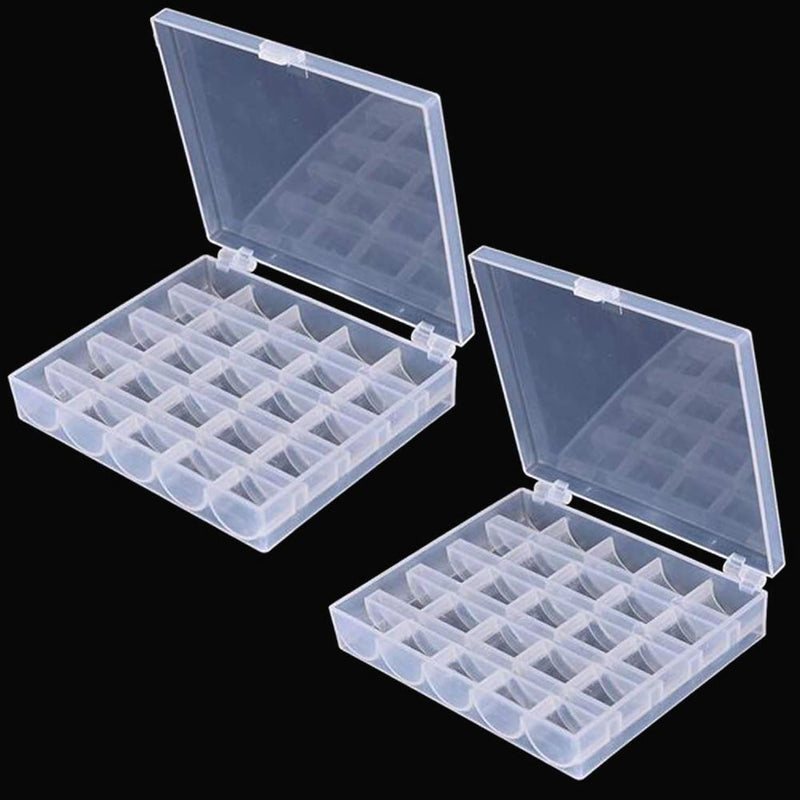 Bobbin Box, 2 Box Machine Bobbin Organizer Plastic Case For Brother Janome Sin