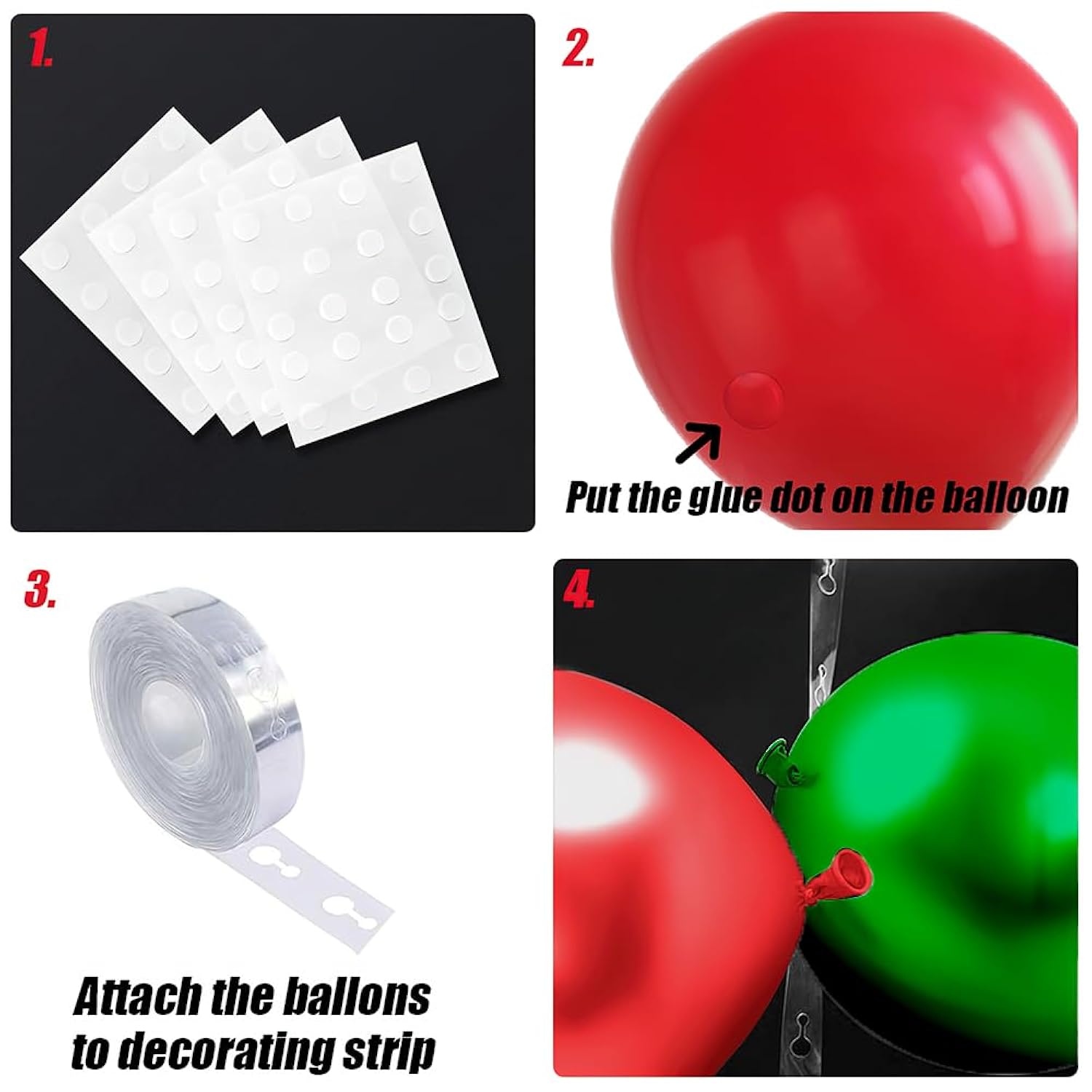 Christmas Balloon Arch Kit, 206Pcs Christmas Balloons Green Red And Gold & Foil Mylar Balloons For Xmas Party And Happy New Year