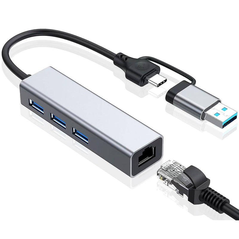 Usb To Ethernet Adapter, Usb 3.0 Hub With 1 Gigabit Rj45 Ethernet Port Network