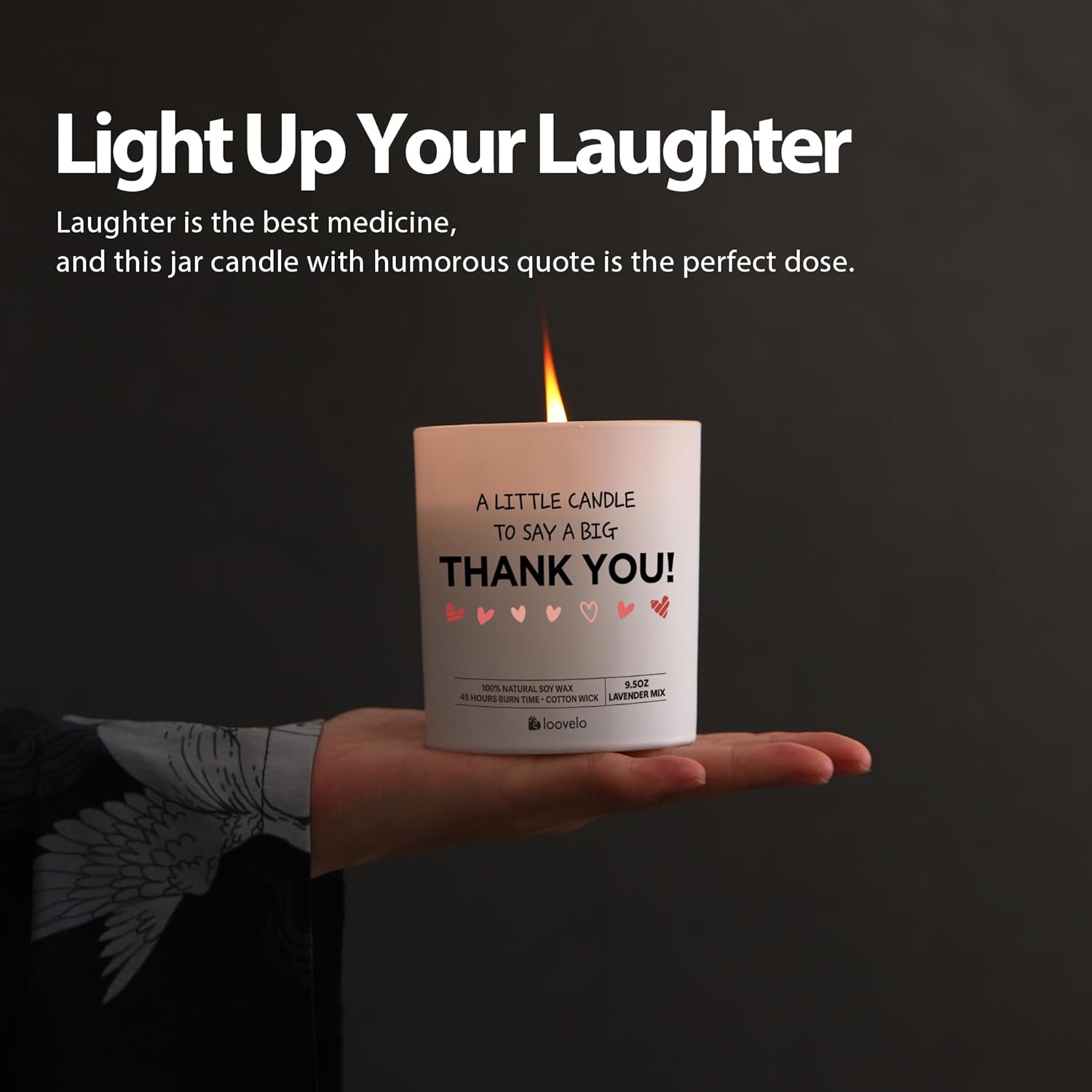 A Little Candle To Say A Big Thank You Gifts For Men Women Boss Coworker Friends Friendship Appreciation Gifts Scented Candle Home Office Jar Candles Sage Floral Lavender Scent Soy Wax 9.5 Oz