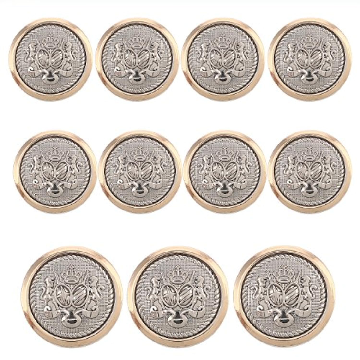 11 Pieces Polished Gold With Inlaid Silver Metal ~Lion & Stallion Roya