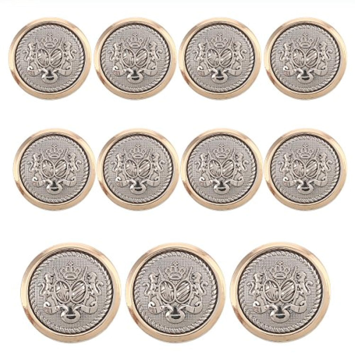 11 Pieces Polished Gold With Inlaid Silver Metal ~Lion & Stallion Roya