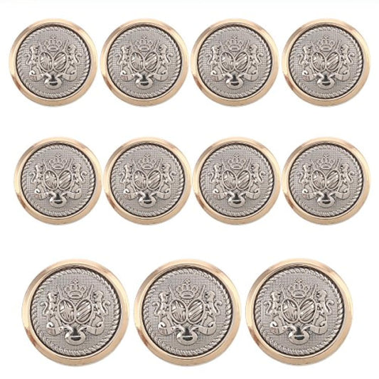 11 Pieces Polished Gold With Inlaid Silver Metal ~Lion & Stallion Roya