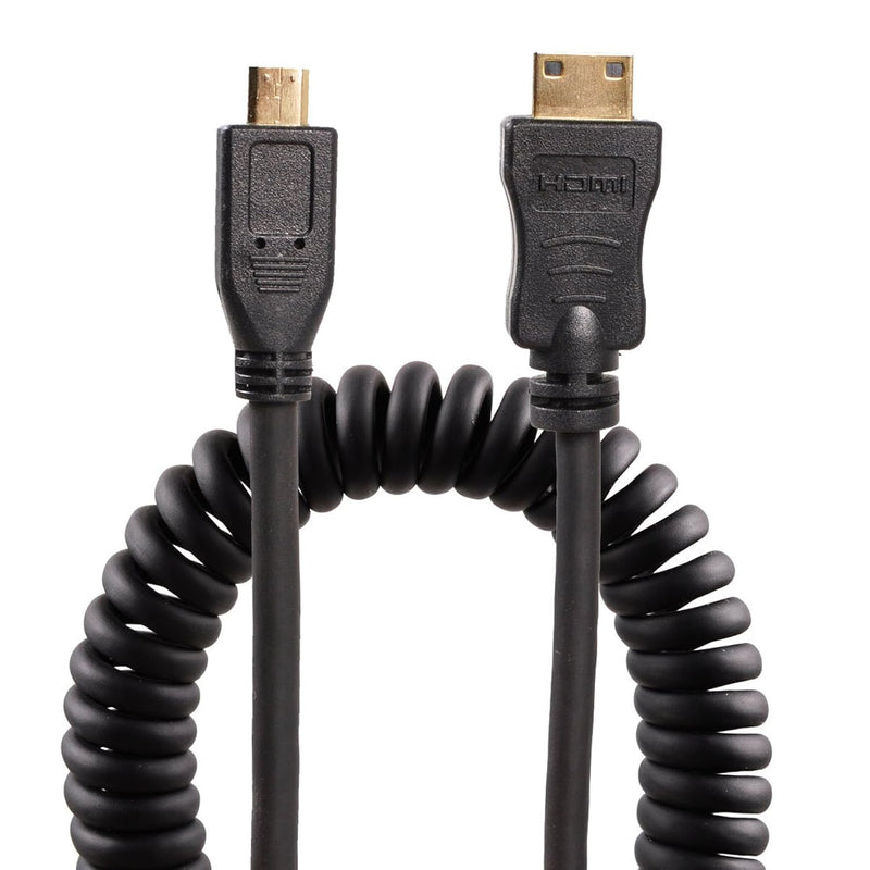 11.81"/30Cm Coiled Micro Hdmi To Mini Hdmi Cable For Atomos Ninja Star Tablets