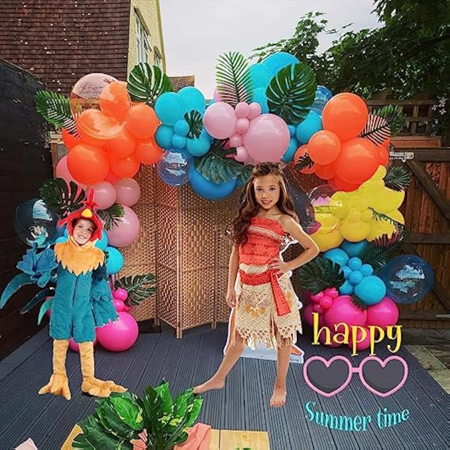 Hot Pink Blue Yellow Orange Balloons 160Pcs For Ana Theme Balloon Garland Arch Kit Summer Tropical For Baby Ana Birthday Decorations Luau Hawaiian Aloha Beach Party