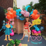 Hot Pink Blue Yellow Orange Balloons 160Pcs For Ana Theme Balloon Garland Arch Kit Summer Tropical For Baby Ana Birthday Decorations Luau Hawaiian Aloha Beach Party