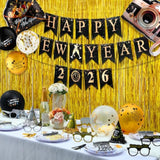 222 Pc 2026 New Year Party Supplies Kit with Hats Glasses Balloons and Decor