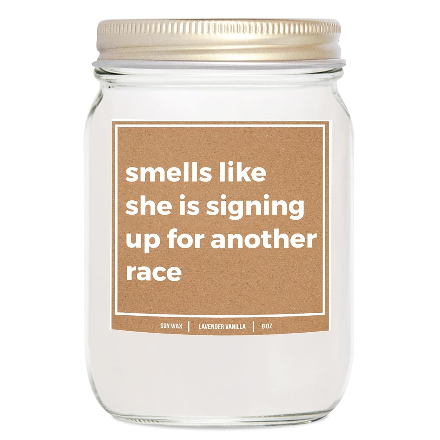 You Nique Designs Smells Like Another Race Candle, Gifts For Runners - 8Oz Candles For Running Lovers - Track And Field, Marathon Runner Gifts Women, Men - Running Present (Lavender & Vanilla)