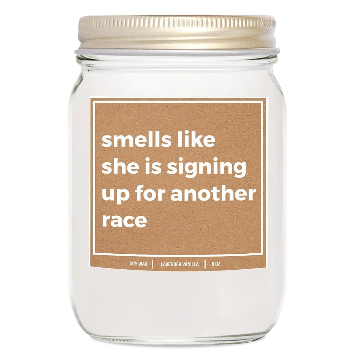 You Nique Designs Smells Like Another Race Candle, Gifts For Runners - 8Oz Candles For Running Lovers - Track And Field, Marathon Runner Gifts Women, Men - Running Present (Lavender & Vanilla)