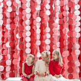 192 Ft Red Party Decorations Ombre Red Polka Dot Backdrop Streamer Tissue Paper Circle Dots Hanging Garland For Birthday Graduation Engagement Wedding Anniversary Valentines Holiday Hen Party Supplies