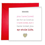 Miatoi Special Mother'S Day Card, Birthday Card For Mother From Daughter Son, Sentimental Card For Mom, Thank You Mom, Love You My Whole Life