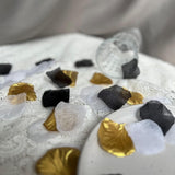 1600Pcs Bulk Fake Rose Petals Silk Rose Petals Decoration Flower Centerpieces For Valentines Day, Party Decor Supplies, Wedding, Proposal (White/Gold/Black)