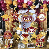 Graduation Party Decorations Maroon Gold 2026/Burgundy Gold Graduation Deororations Fsu Asu/Hanging Swirls 15Pcs Class Of 2026 Maroon Classroom Grad Decorations