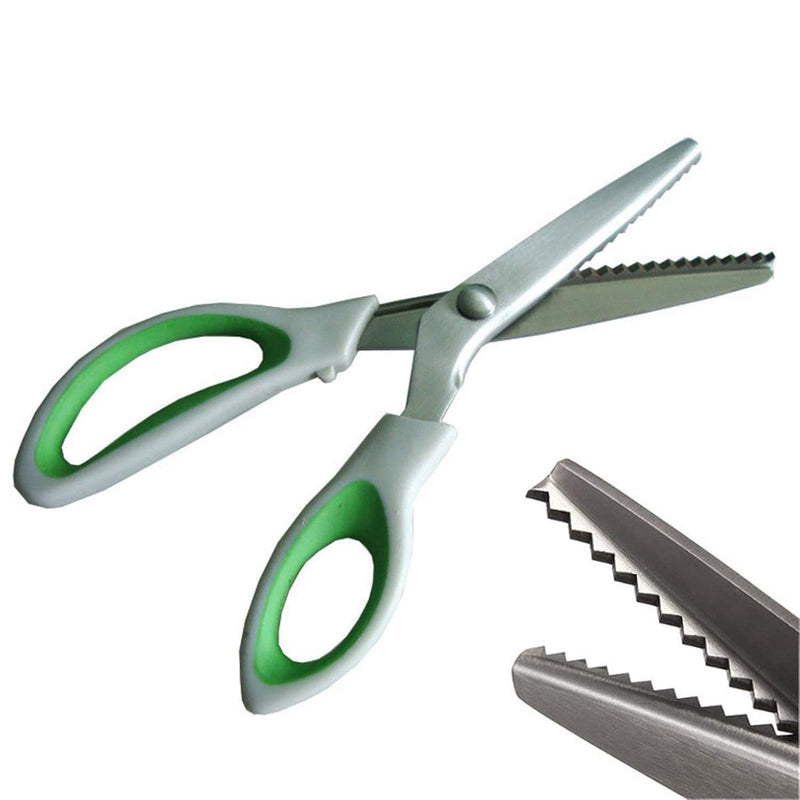 Green Pinking Shears Comfort Grips Professional Dressmaking Pinking Shears Cra