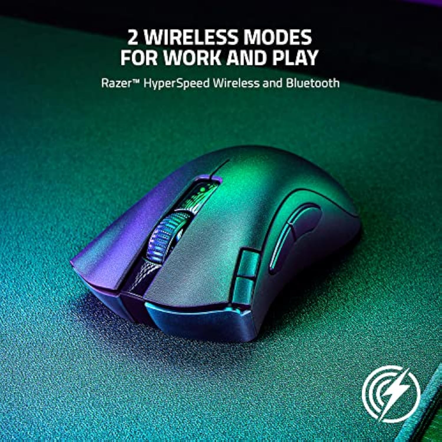 Razer DeathAdder V2 X HyperSpeed: Award-Winning Ergonomic Design - Ultra-Fast Wireless - 235hr Battery Life - 7 Programmable Buttons - Gen 2 Mechanical Switches - 5G 14K DPI Optical Sensor
