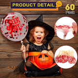 60pcs Halloween Scary Balloons 12 Inch Blood Splatter Handprint Confetti Party Decorations