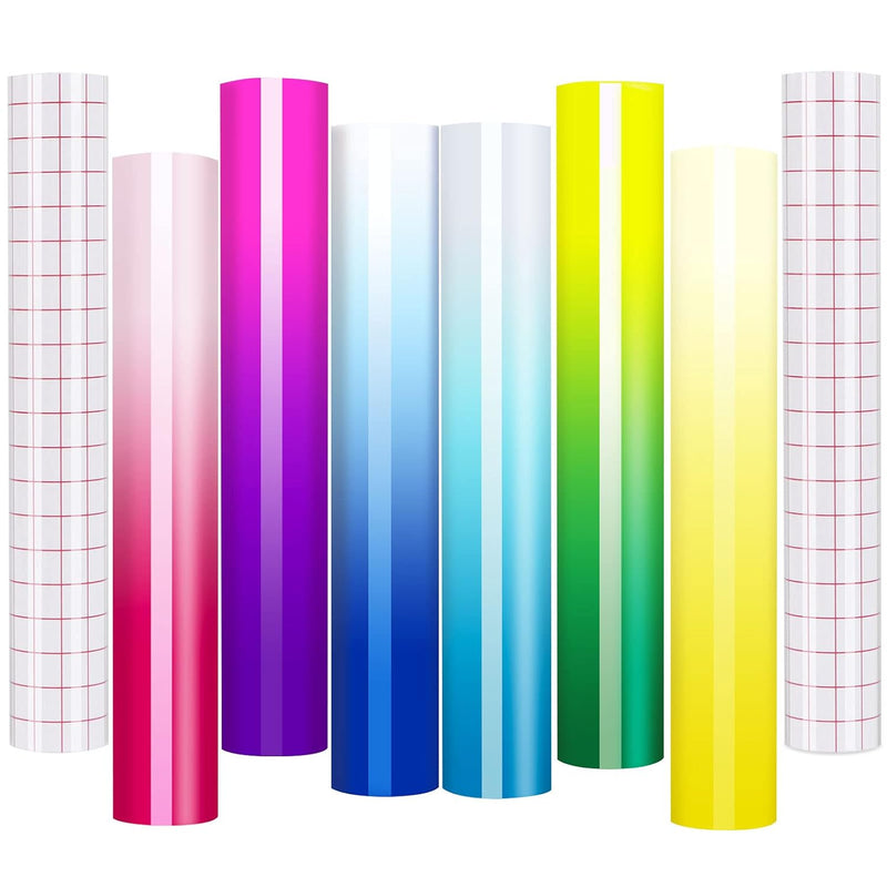 Color Changing Vinyl Permanent Adhesive Vinyl For Cricut,8 Pack Cold P