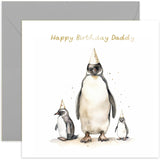 Old English Co. Penguin Happy Birthday Card - Cute Penguin Birthday Card For Daddy - Blank Inside With Envelope