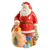Christmas Tree Santa Cookie Jar - 12" Dolomite Christmas Cookie Jar With Lid For Treats - Santa Candy Jar For Kitchen Counter, Festive Kitchen Decor, Seasonal Cookie Container, Holiday Gift