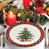 200 Pcs Merry Christmas Dinnerware Set - Christmas Tree Paper Plates, Napkins & Party Supplies For 50 Guests