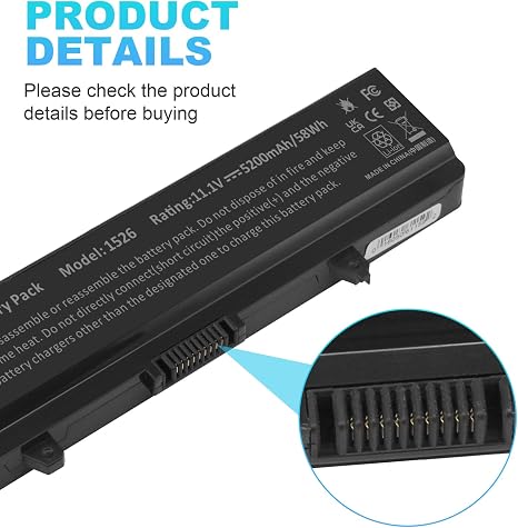 Replacement Laptop Battery for Dell Inspiron 1525 1545 1526 1546 1750 1440 GW240 RN873