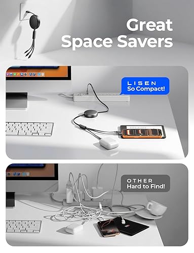 3 in 1 Retractable Multi Charging Cable for iPhone 17 16 15 Samsung Galaxy S25 Kindle Car Charger Cord