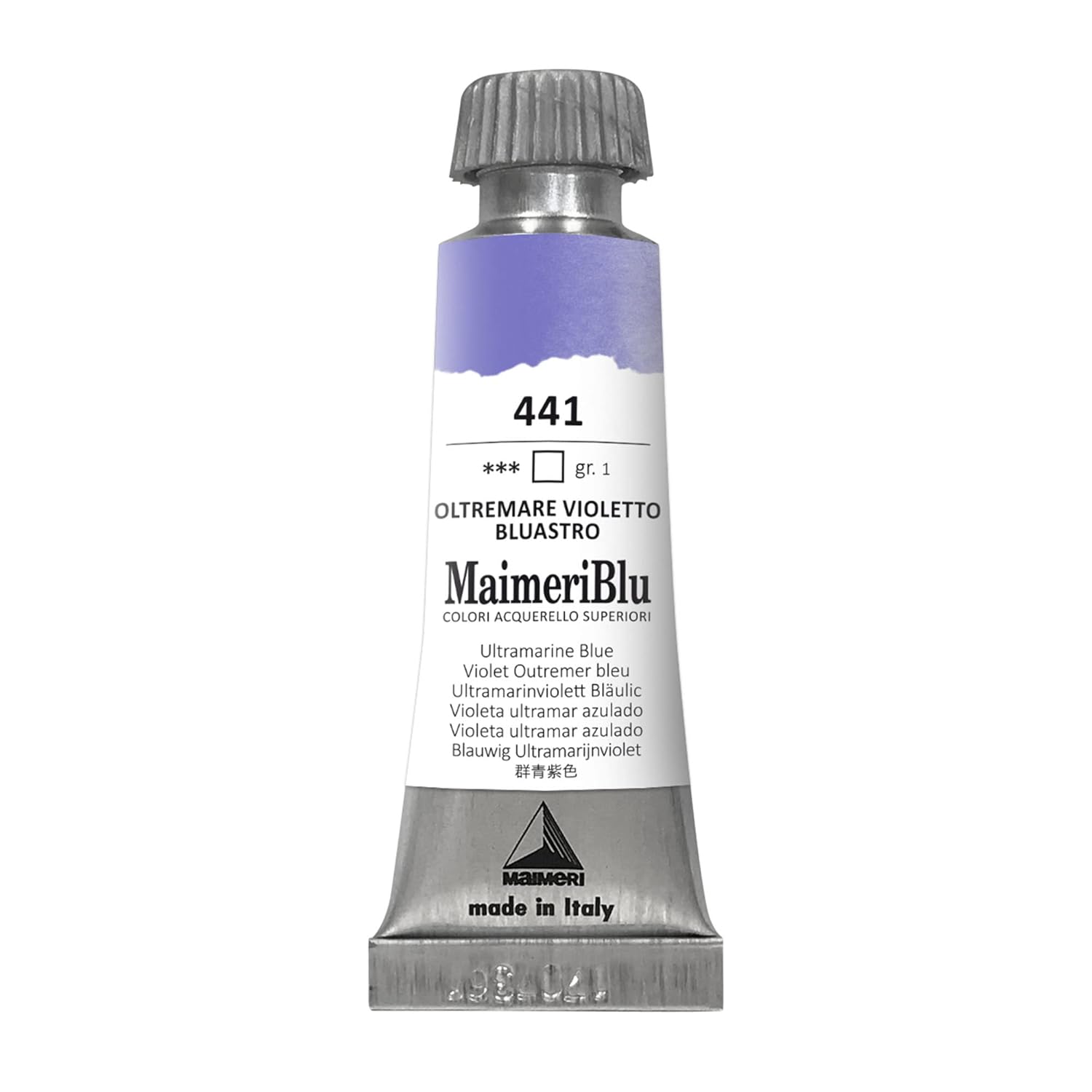 MaimeriBlu 12ml Single-Pigment Watercolor Paint - Ultramarine Blue PV15 Professional Watercolor Paint - Lightfast and Transparent Watercolor Paint Tube for Artists