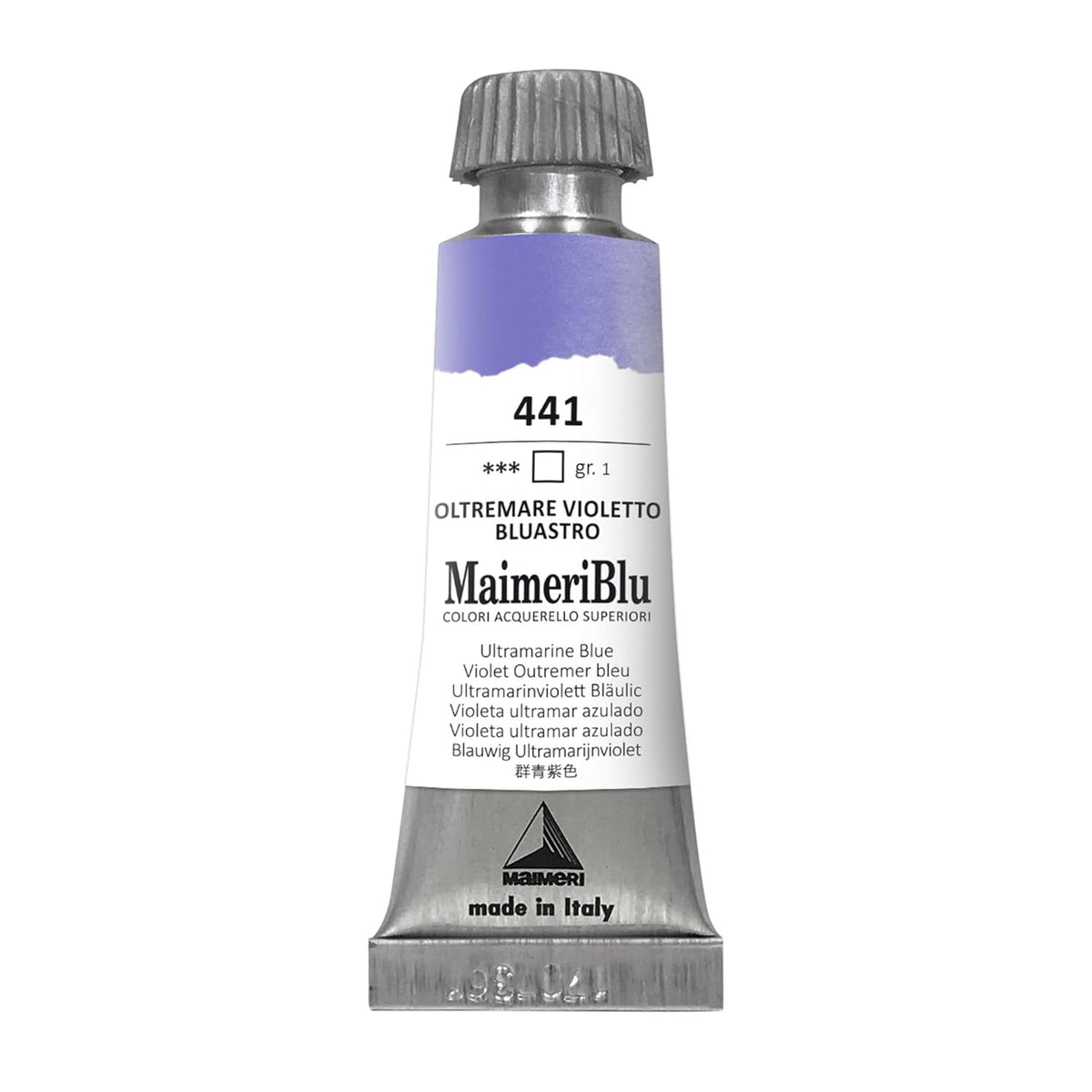 MaimeriBlu 12ml Single-Pigment Watercolor Paint - Ultramarine Blue PV15 Professional Watercolor Paint - Lightfast and Transparent Watercolor Paint Tube for Artists