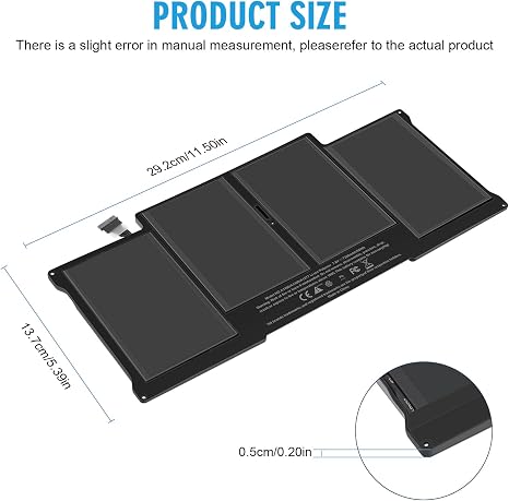 Apple MacBook Air A1405 A1496 Laptop Battery for 13 Inch A1466 A1369 Mid 2012 2013 2014 2015 2017 Late 2010 Mid 2011