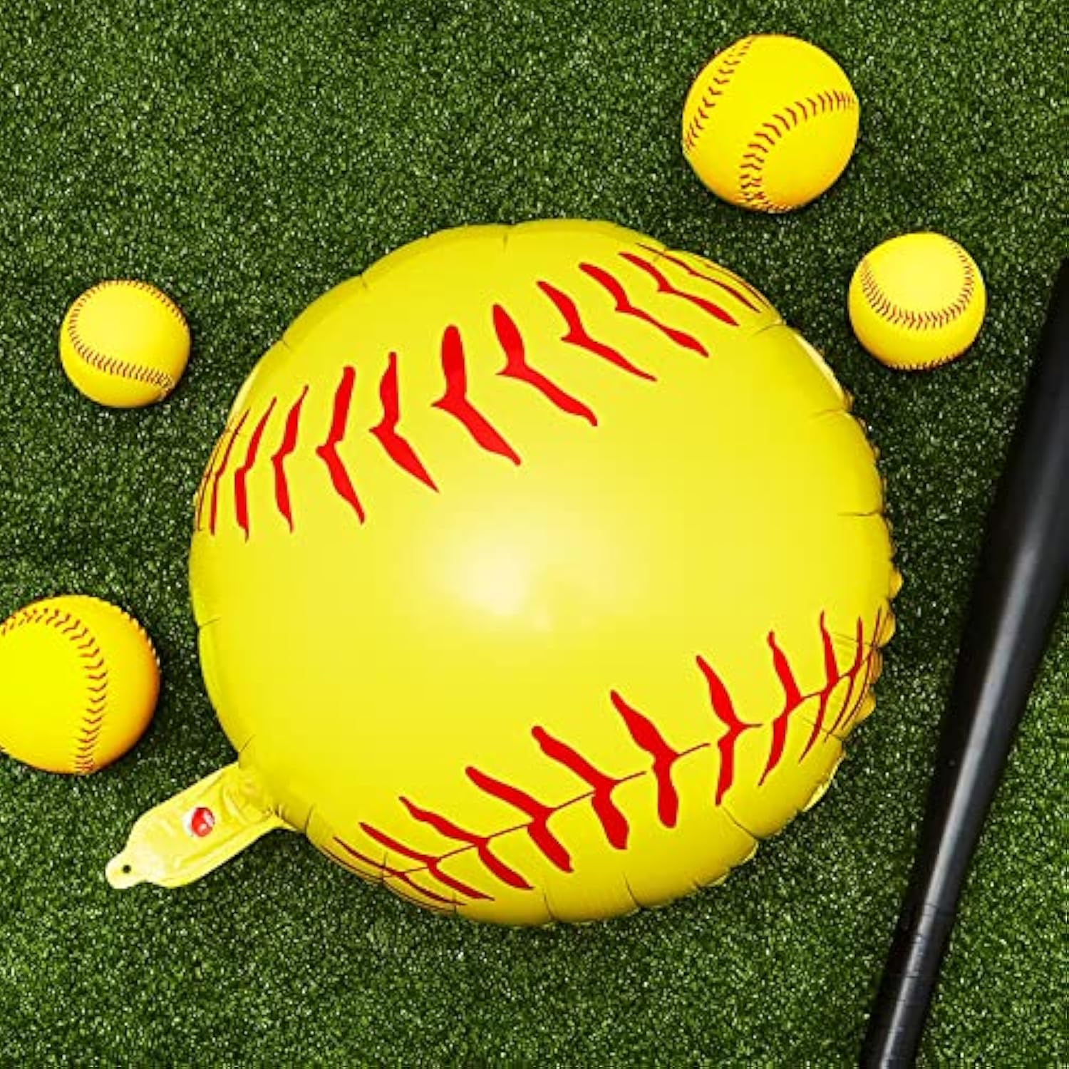 Softball Foil Balloons Softball Party Favors Round Balloons Sports Themed Party Backdrop For Birthday Baby Shower Boys Girls Decorations