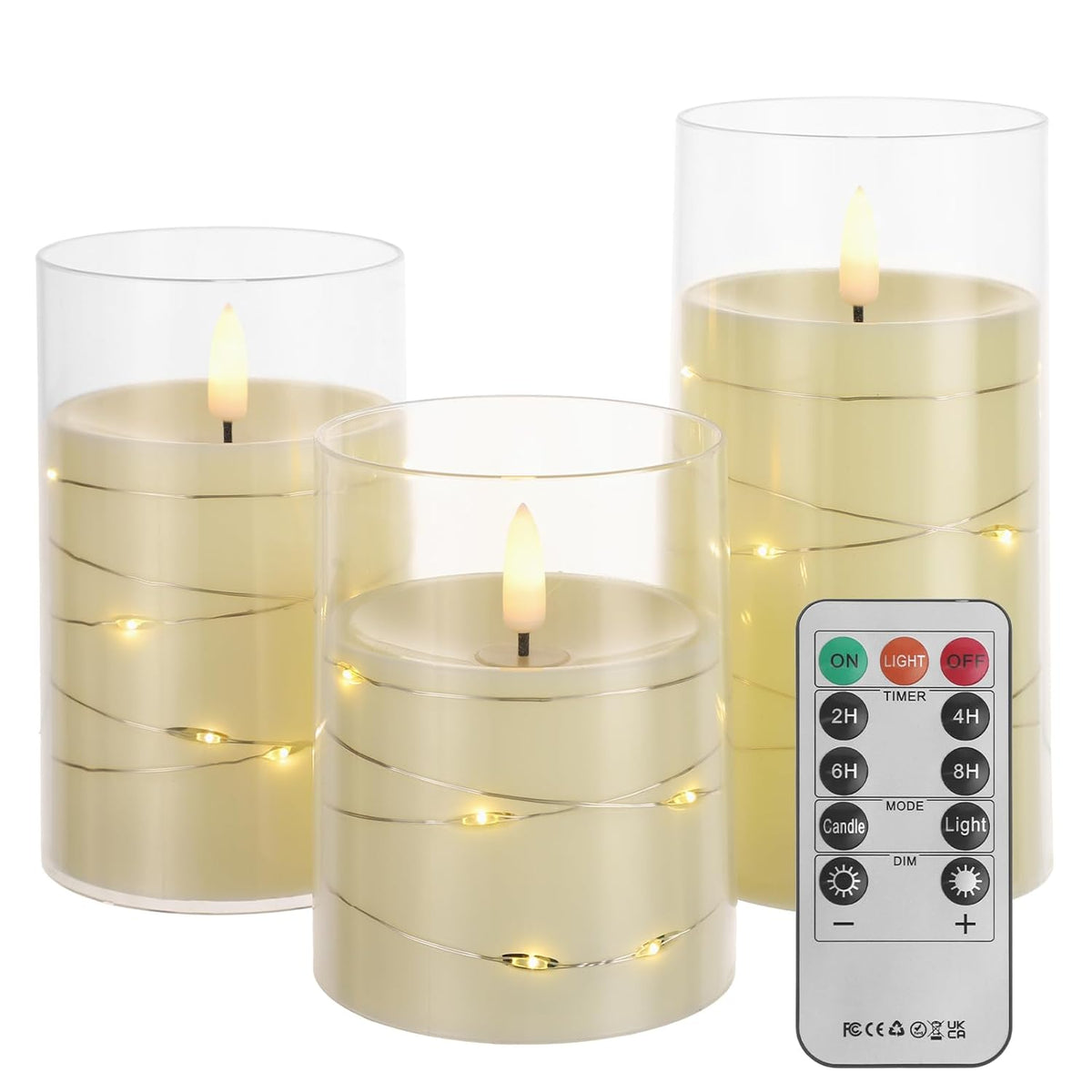 4 Inch Flickering Flameless Candles With Remote, Led Pillar Candle Small, Real Wax Battery Operated Candles With Timer, Ivory Fake Candles For Wedding,Party,Christmas Decor, Set Of 6