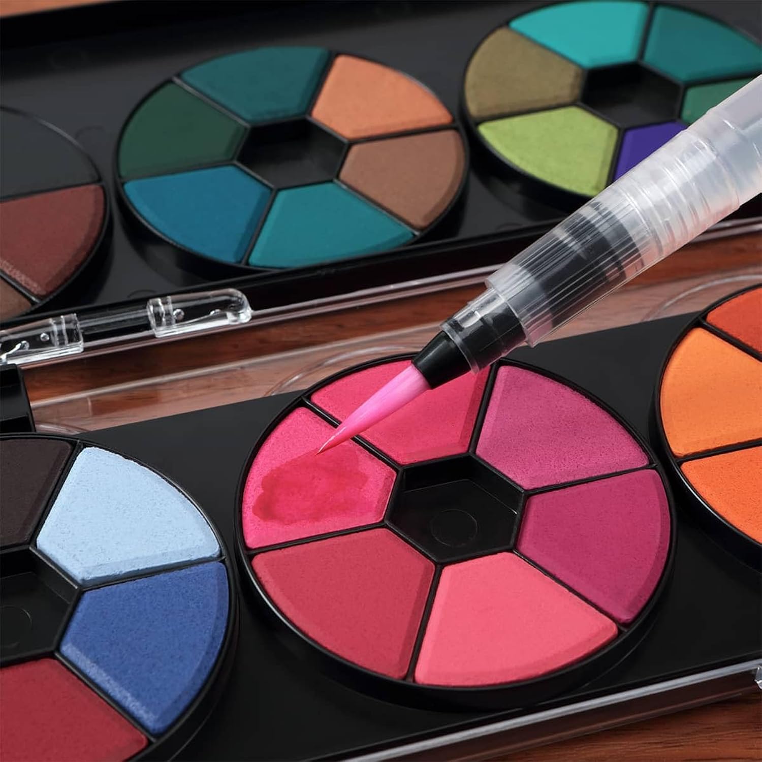 Professional Watercolor Paint Set - 48 Dye-Based Watercolor Paints For Adults - Compact, Vibrant, Travel-Friendly Set With Water Brush Pen And Mixing Lid