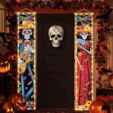 Halloween Dia De Los Muertos Lighted Porch Sign Banner Indoor Outdoor Party Decor