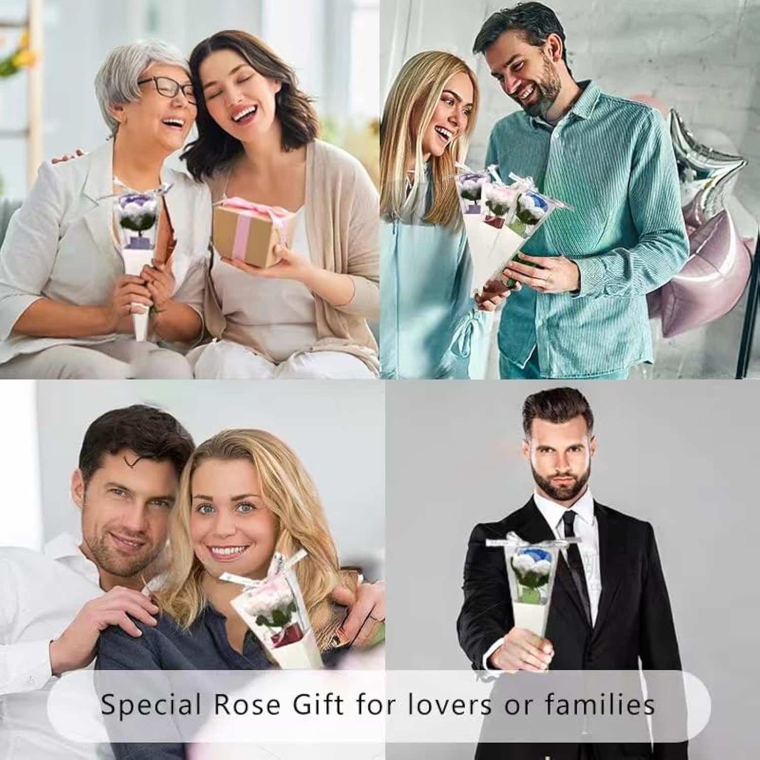 Knitting Crochet Flower Roses; Handmade Finished Roses; Gradient Rose Home Decor Romantic Valentine'S Day Gifts; Finished Handmade Roses?Gradient Pink??One Piece With Gift Box And Gift Card?