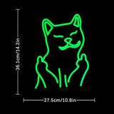 Green Cat Neon Sign USB Powered LED Wall Light for Game Room Man Cave Party Decor