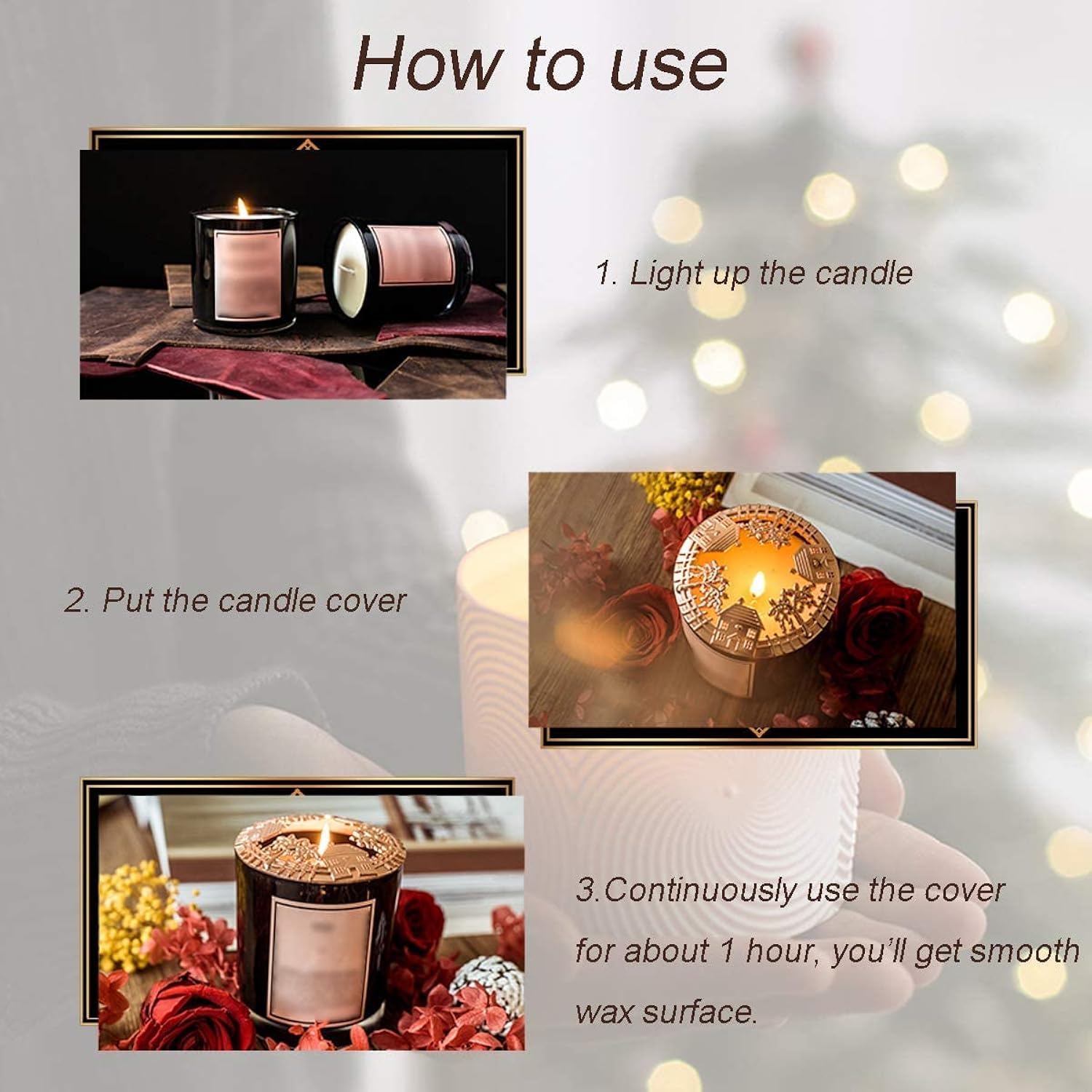 Candle Toppers Jar Candle Accessories Shades Sleeves For Jar Candles, Prefect Gift For Halloween Thanksgiving Christmas Candle Lover(Golden Antique Butterfly Patterns)